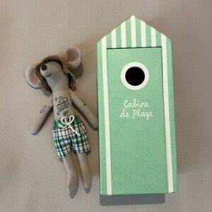 Maileg Beach Dad Mouse with Cabana